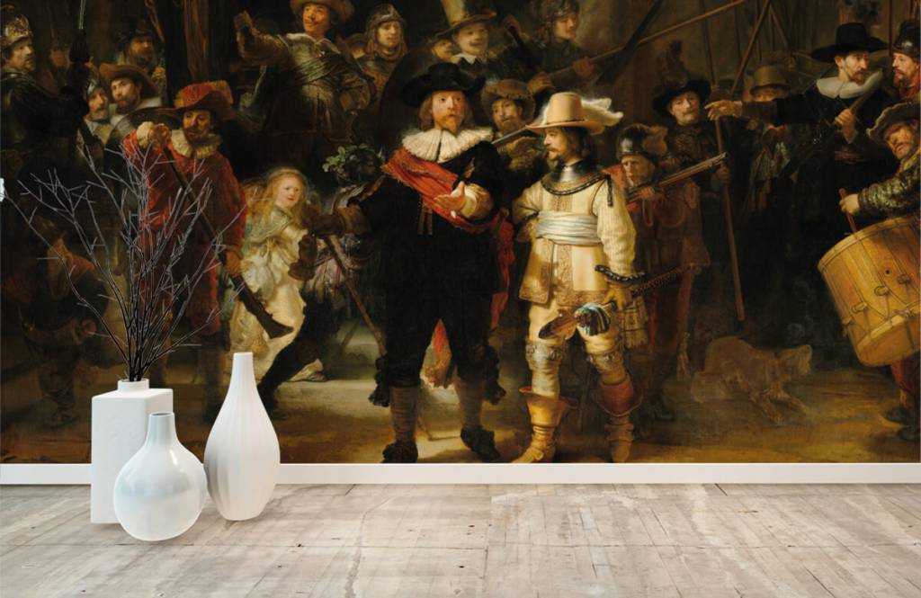 Rijksmuseum - Papel pintado con La guardia nocturna - Salón 1