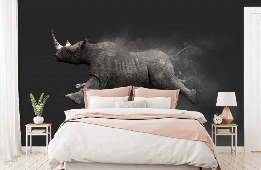 Otros - Papel pintado con Rinoceronte saltarín - Habitación de adolescentes 2