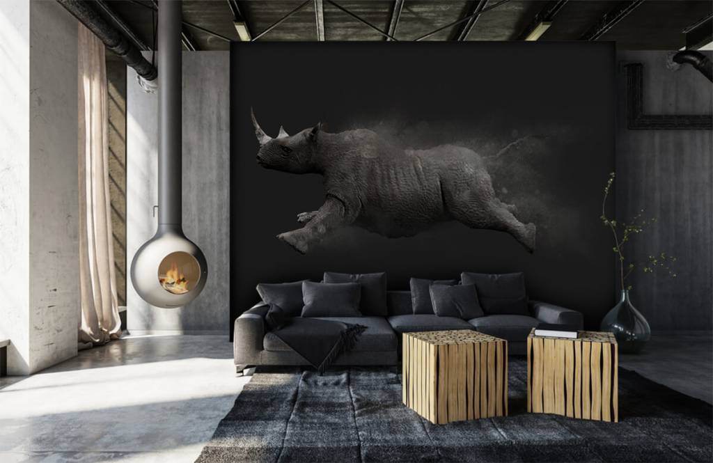 Otros - Papel pintado con Rinoceronte saltarín - Habitación de adolescentes 5