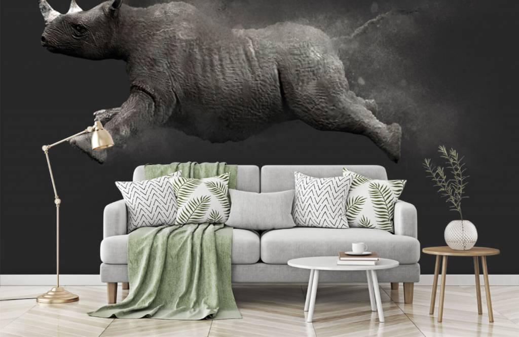 Otros - Papel pintado con Rinoceronte saltarín - Habitación de adolescentes 6