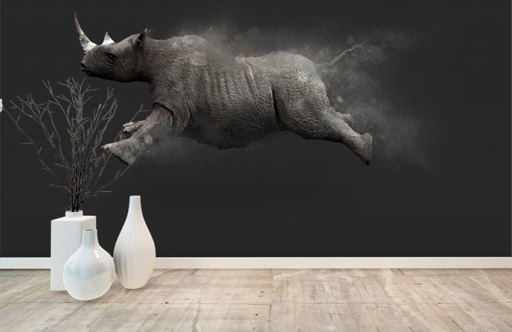 Otros - Papel pintado con Rinoceronte saltarín - Habitación de adolescentes 7