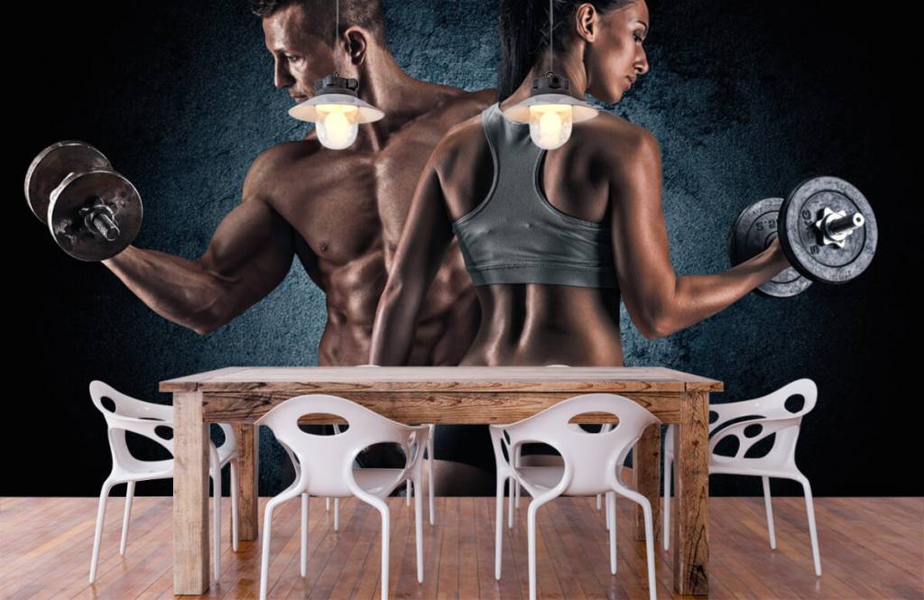 Fitness - Papel pintado con Personas musculosas - Sala de ocio 7