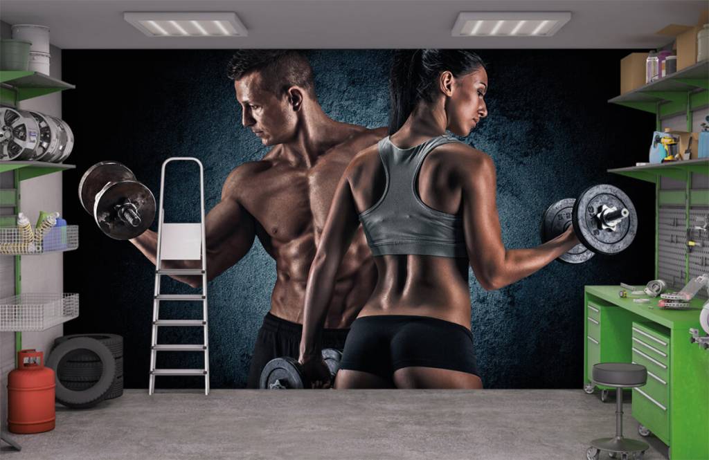 Fitness - Papel pintado con Personas musculosas - Sala de ocio 9