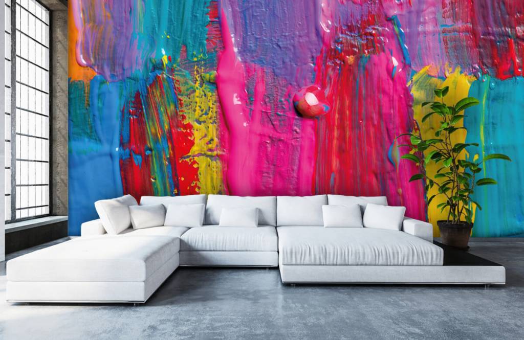 Moderno - Papel pintado con Pintura de color - Sala de reuniones 6