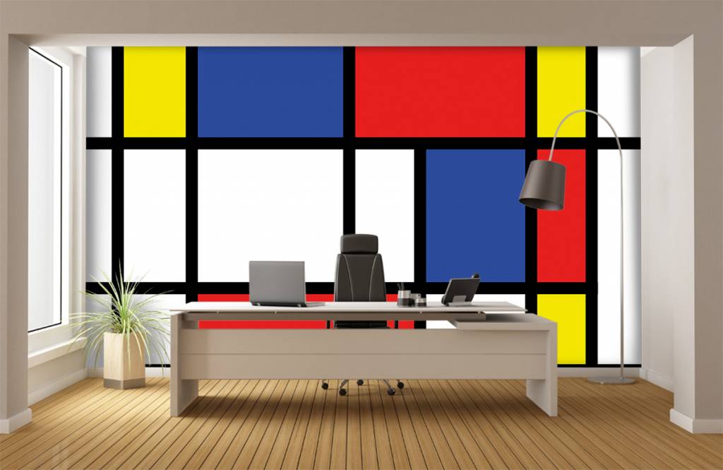 Abstracto - Papel pintado con Mondrian - Sala de ocio 4