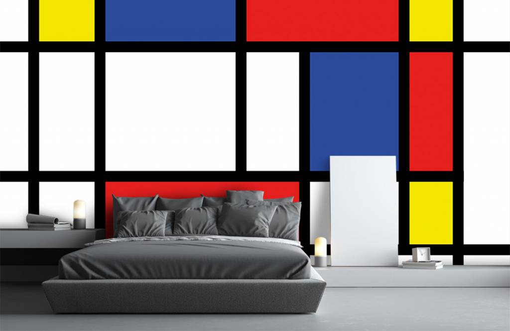 Abstracto - Papel pintado con Mondrian - Sala de ocio 5