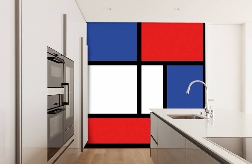 Abstracto - Papel pintado con Mondrian - Sala de ocio 6