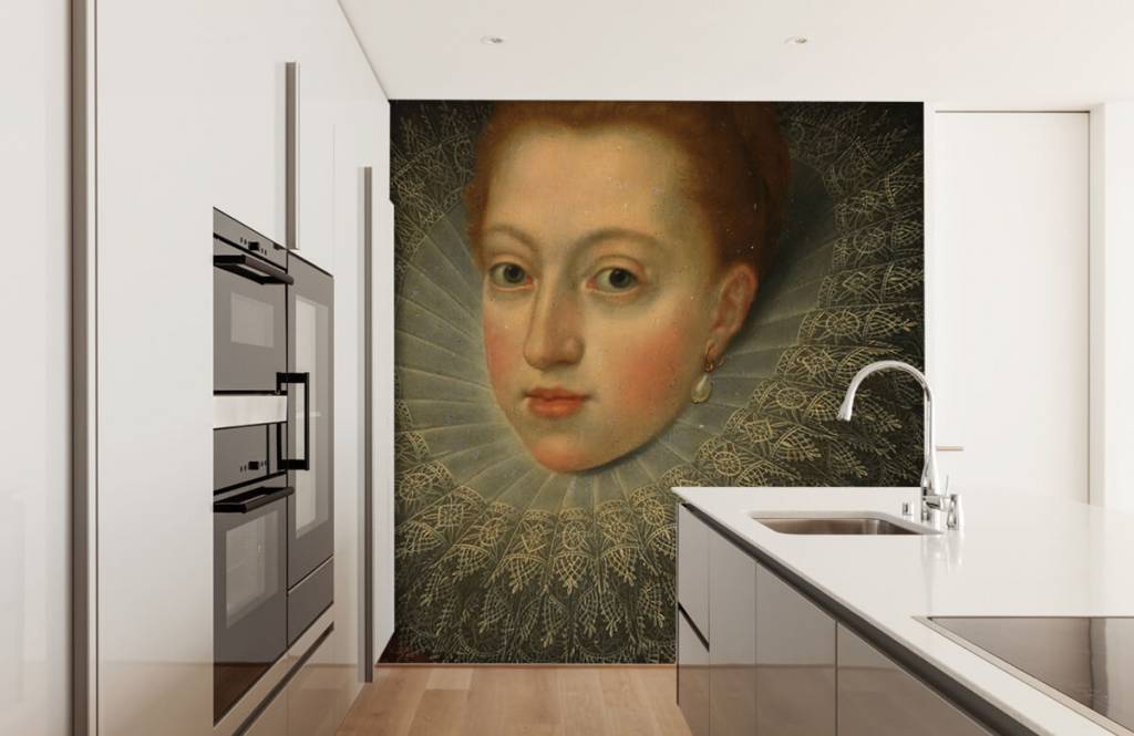 Rijksmuseum - Papel pintado con Retrato de Margarita de Austria - Cocina 3