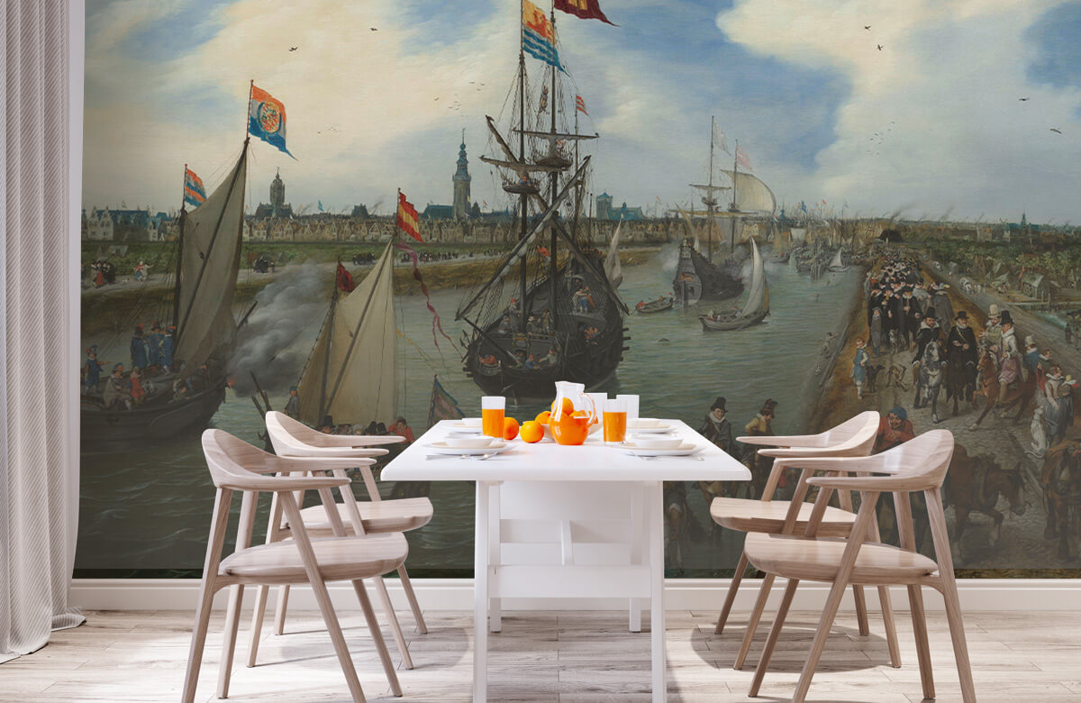 Rijksmuseum - Papel pintado con Salida de un dignatario de Middelburg - Salón 1