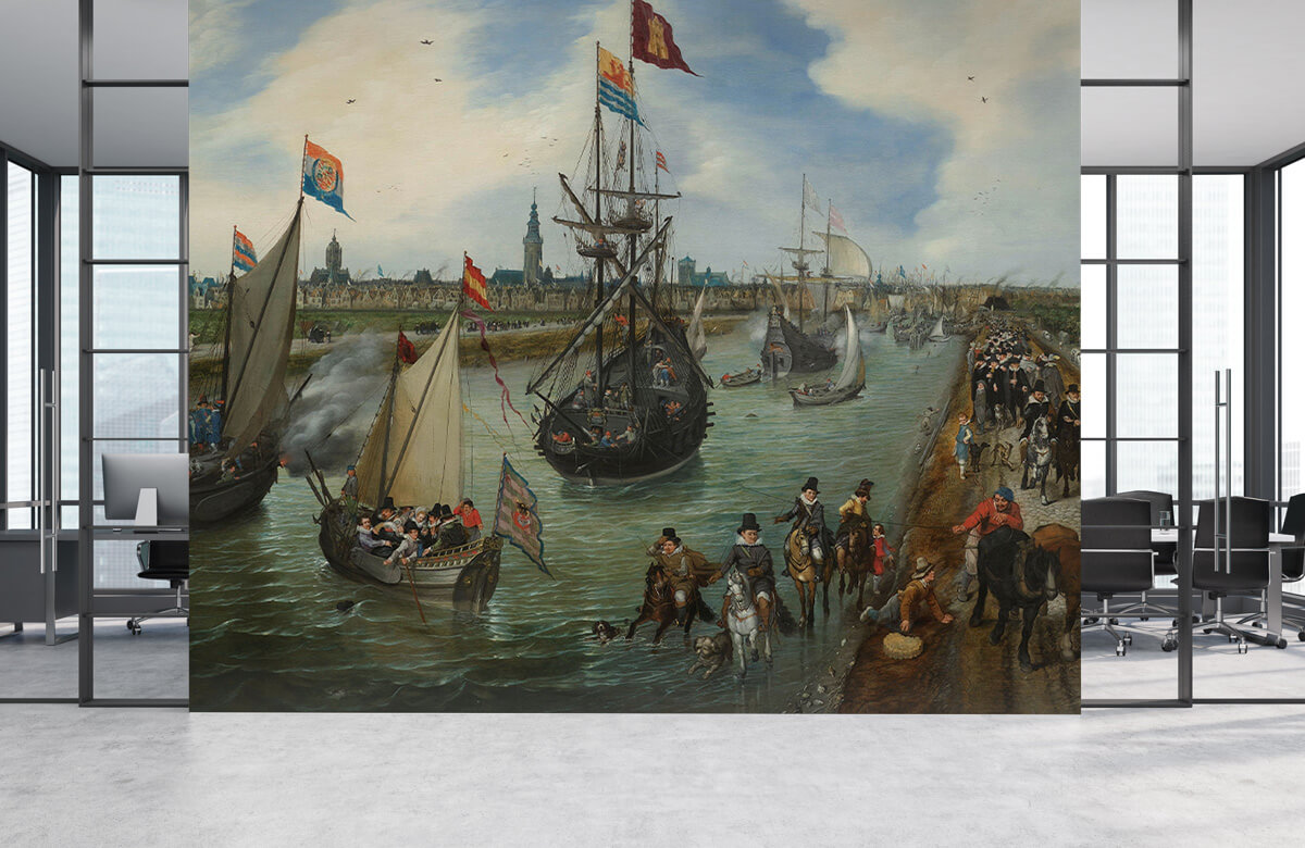 Rijksmuseum - Papel pintado con Salida de un dignatario de Middelburg - Salón 3