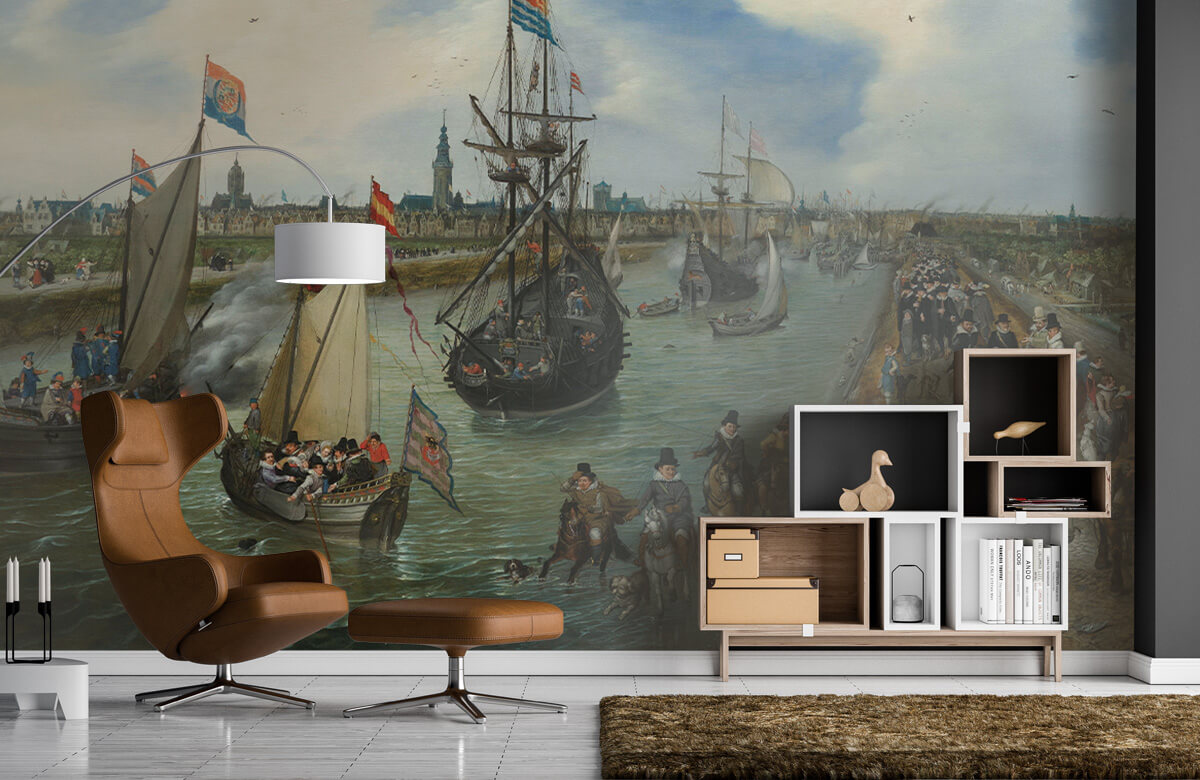 Rijksmuseum - Papel pintado con Salida de un dignatario de Middelburg - Salón 4