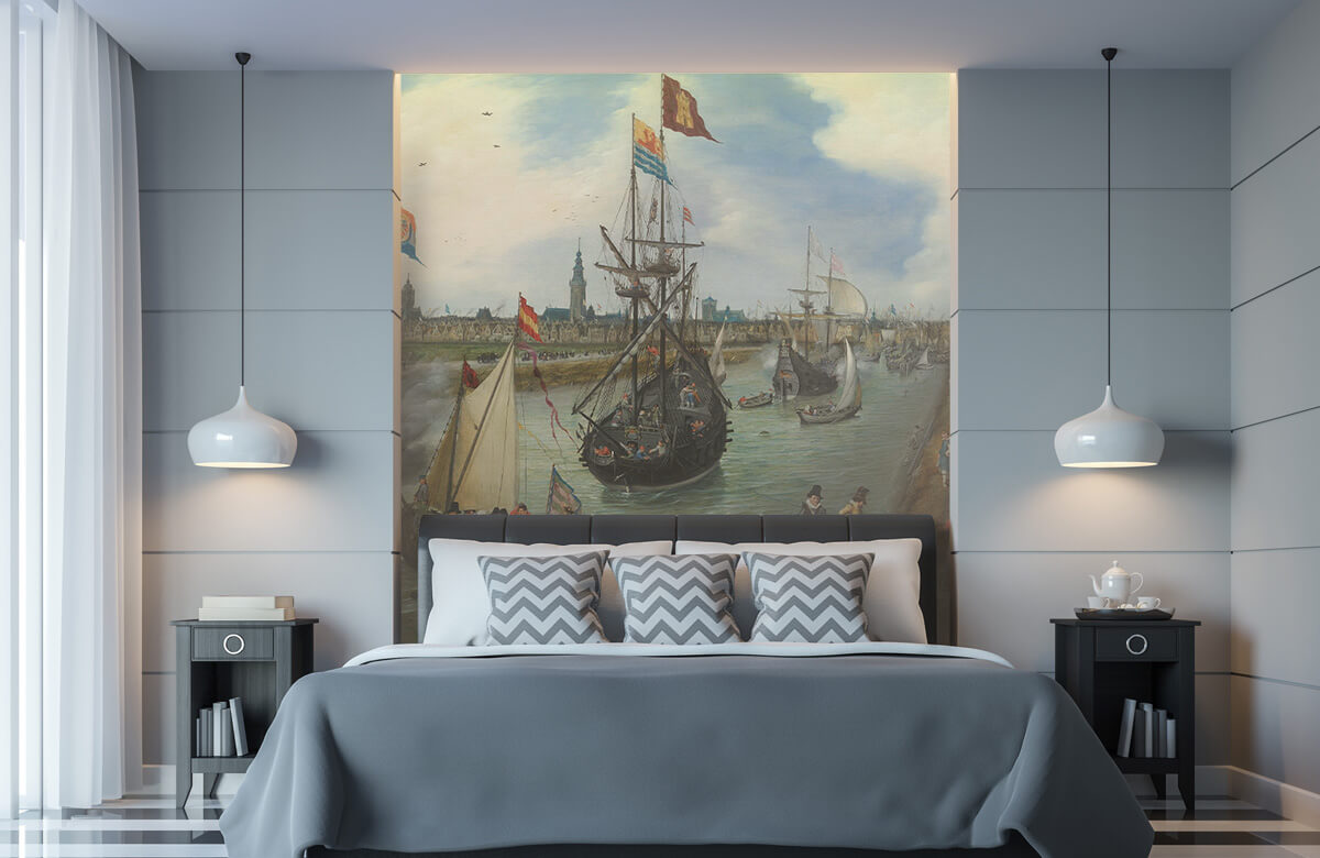 Rijksmuseum - Papel pintado con Salida de un dignatario de Middelburg - Salón 8