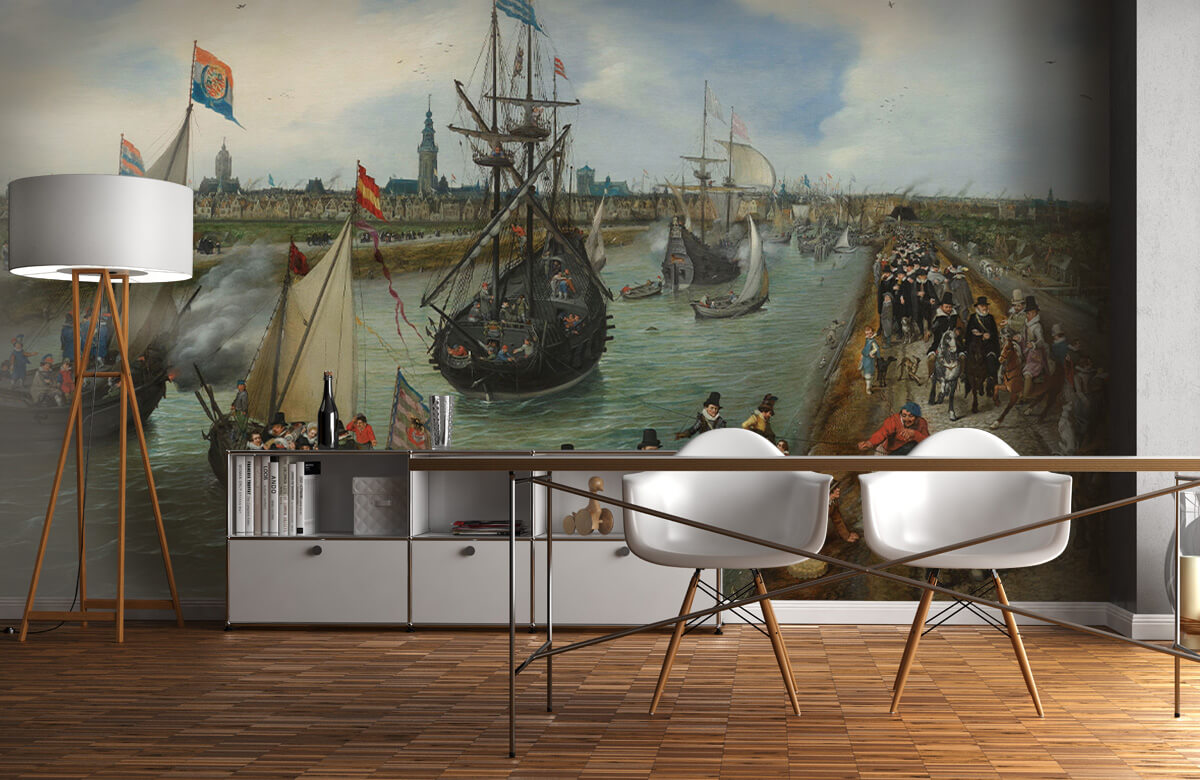 Rijksmuseum - Papel pintado con Salida de un dignatario de Middelburg - Salón 11