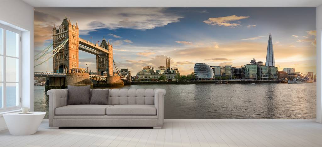 Horizontes - Papel pintado con El horizonte de Londres con el Tower Bridge - Sala de ocio 1