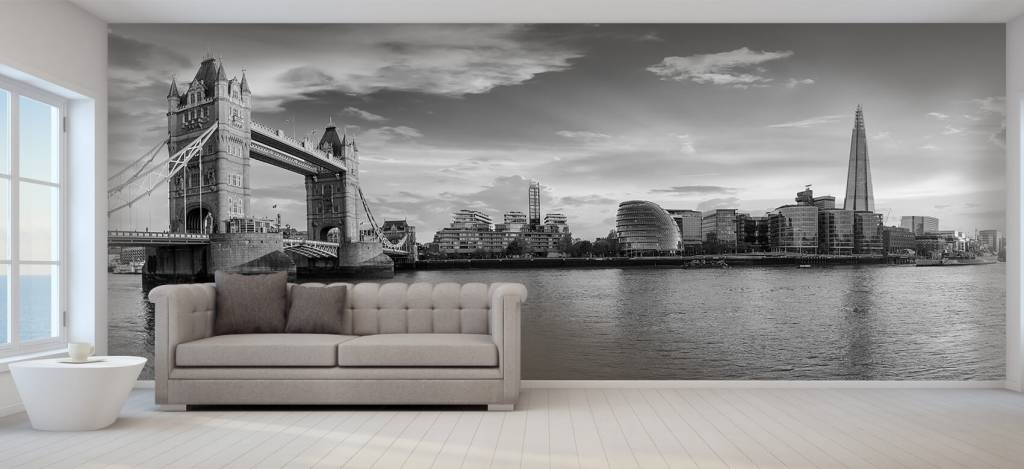 Horizontes - Papel pintado con El horizonte de Londres con el Tower Bridge - Sala de ocio 5