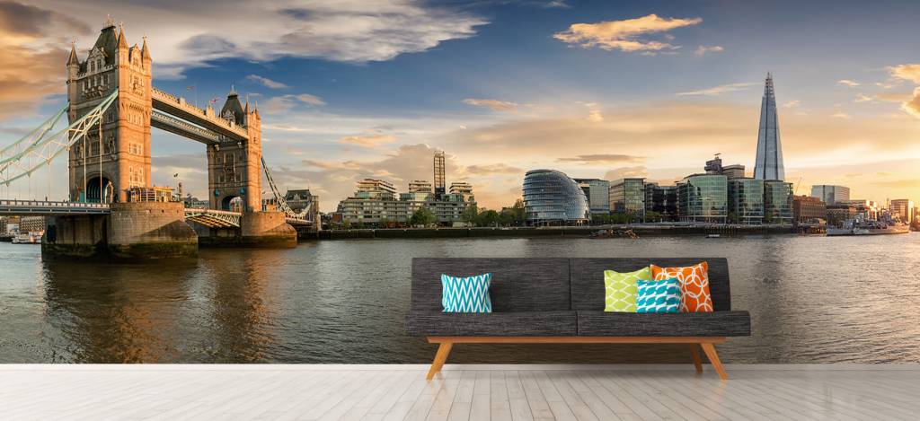 Horizontes - Papel pintado con El horizonte de Londres con el Tower Bridge - Sala de ocio 7