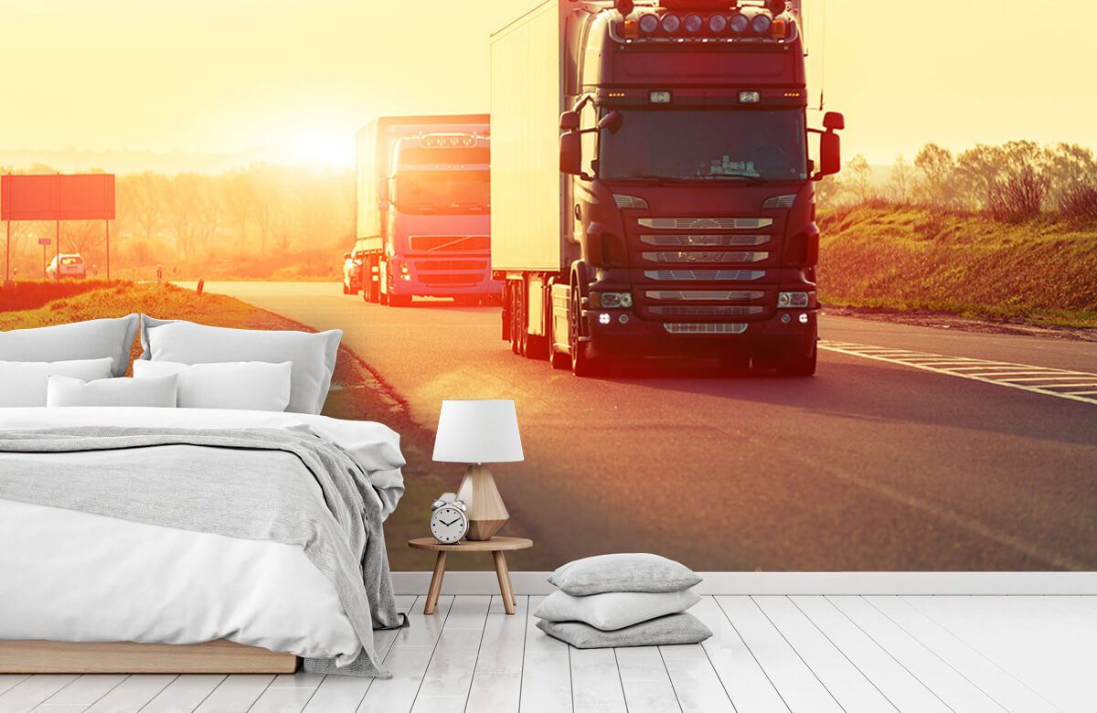 Transporte Papel pintado con Camiones en una autopista - Sala de ocio 7