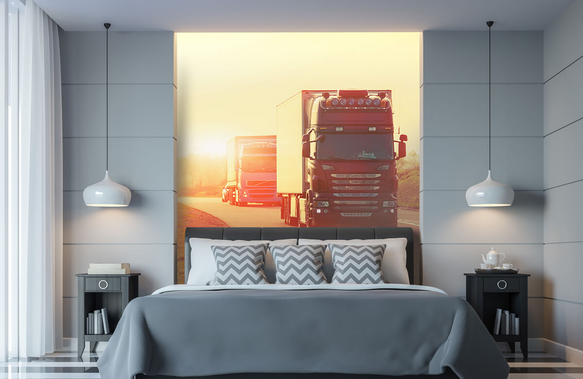 Transporte Papel pintado con Camiones en una autopista - Sala de ocio 8