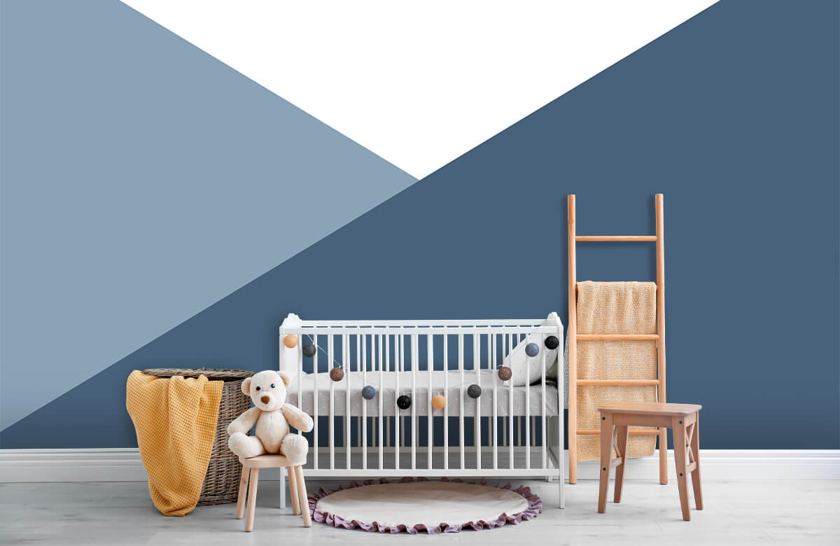 De moda Papel pintado con Triángulos en tonos azules - Habitación del bebé 7