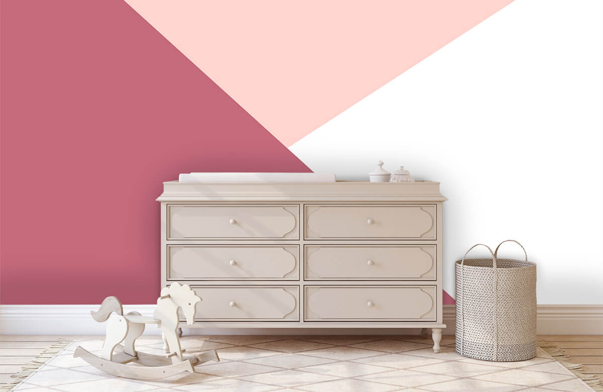 De moda Papel pintado con Triángulos en tonos rosas - Habitación del bebé 2