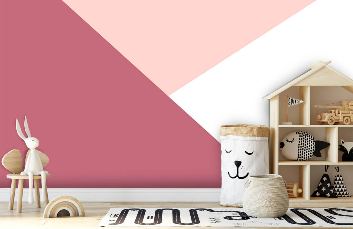 De moda Papel pintado con Triángulos en tonos rosas - Habitación del bebé 5