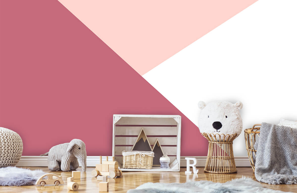 De moda Papel pintado con Triángulos en tonos rosas - Habitación del bebé 6