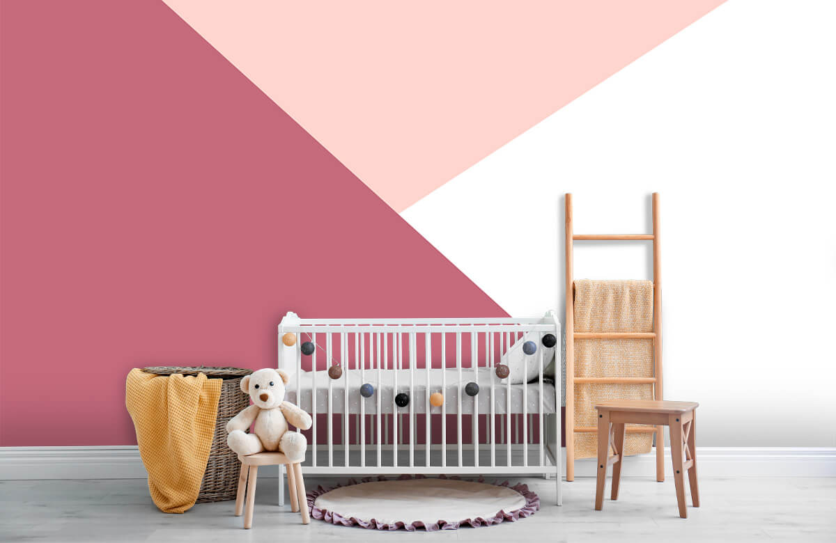 De moda Papel pintado con Triángulos en tonos rosas - Habitación del bebé 7