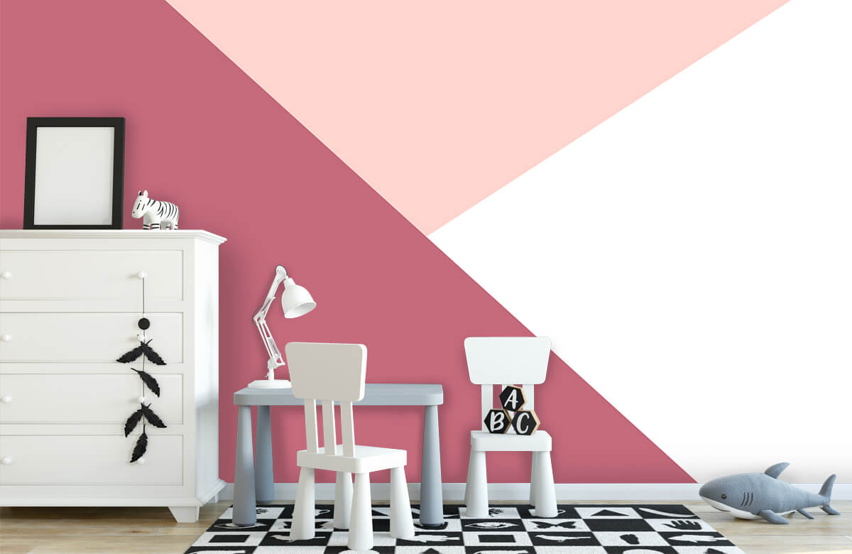 De moda Papel pintado con Triángulos en tonos rosas - Habitación del bebé 8
