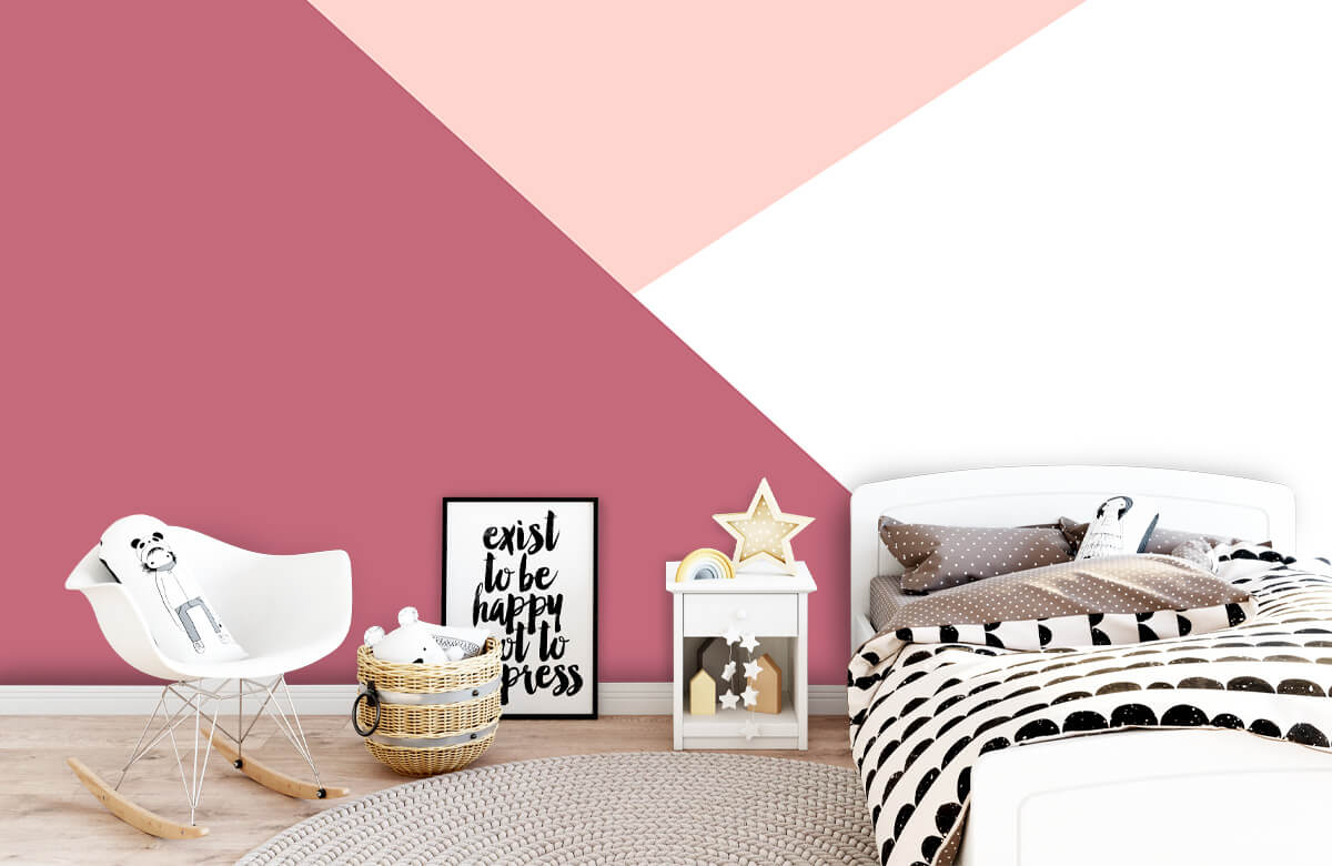 De moda Papel pintado con Triángulos en tonos rosas - Habitación del bebé 9