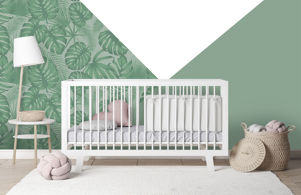 De moda Papel pintado con Triángulos con diseño selvático - Habitación del bebé 3