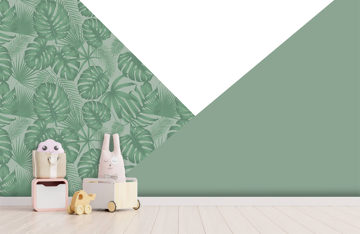 De moda Papel pintado con Triángulos con diseño selvático - Habitación del bebé 4