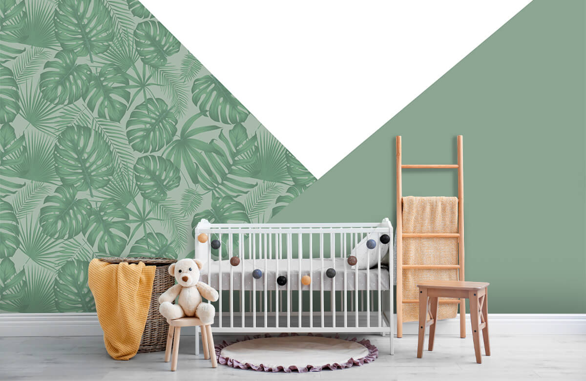 De moda Papel pintado con Triángulos con diseño selvático - Habitación del bebé 7