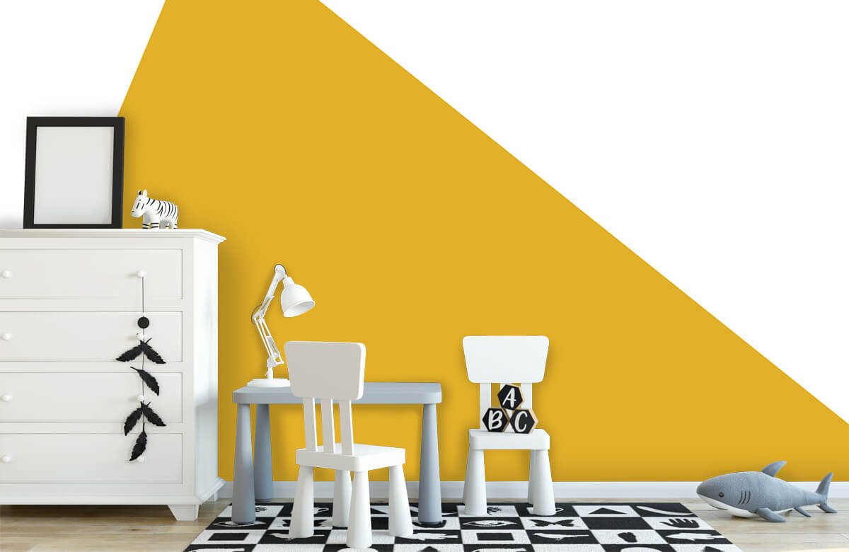 De moda Papel pintado con Triángulo, amarillo ocre - Habitación del bebé 7