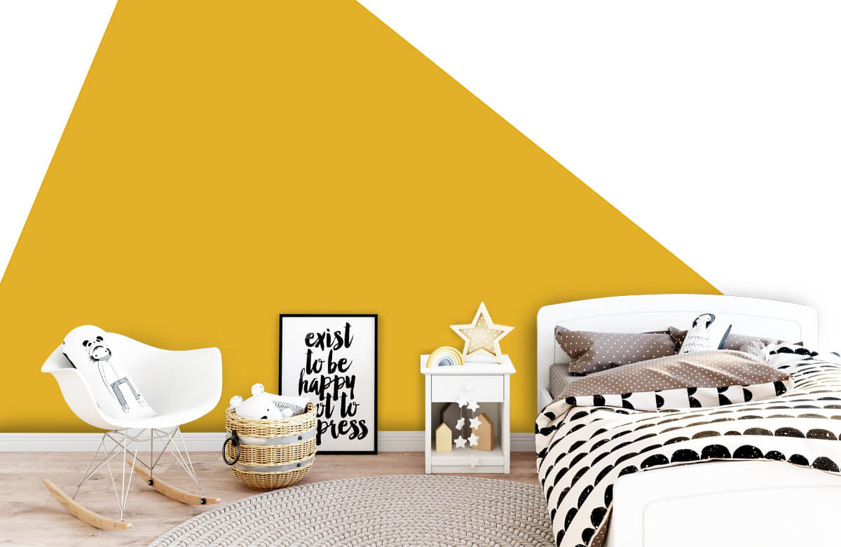 De moda Papel pintado con Triángulo, amarillo ocre - Habitación del bebé 9