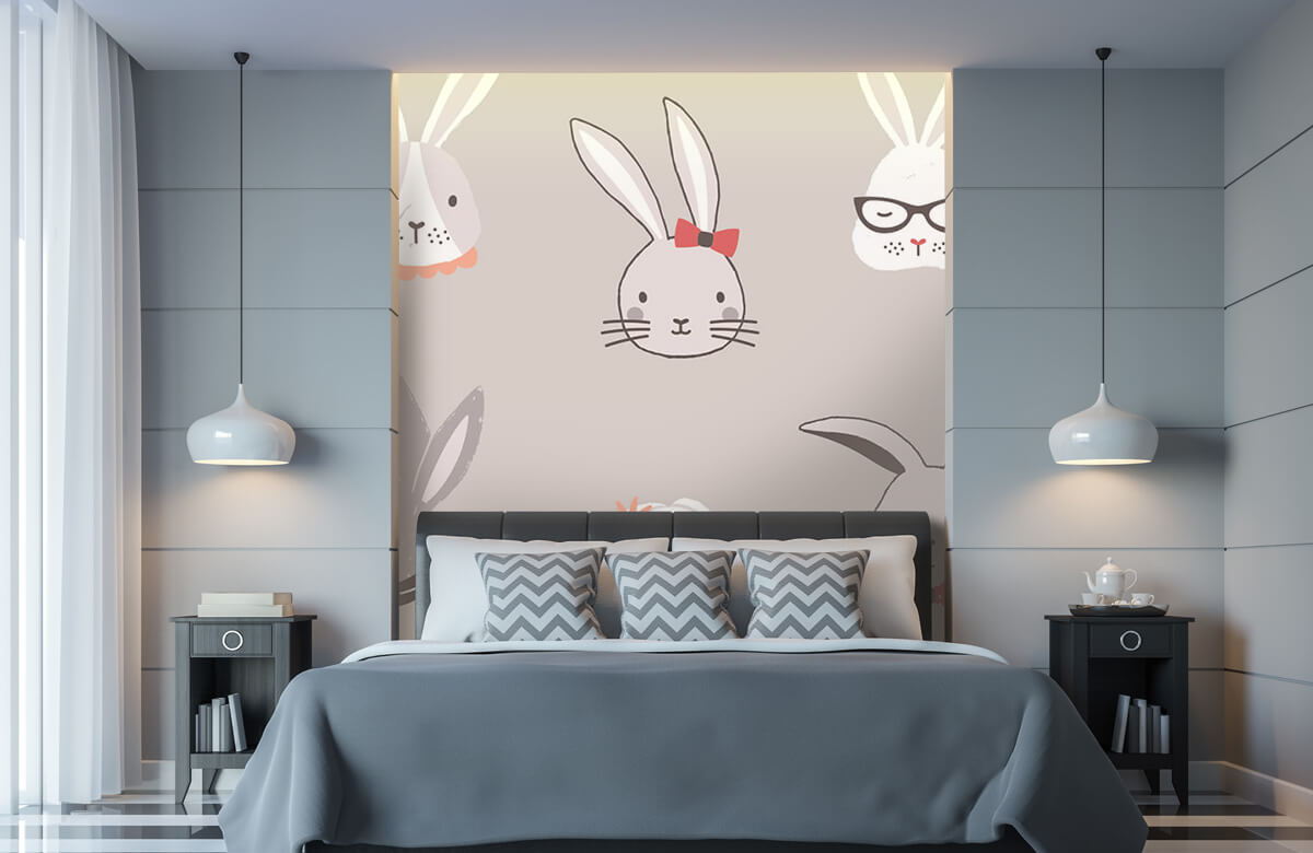 Animales Papel pintado con Patrón de conejo - Habitación de los niños 10