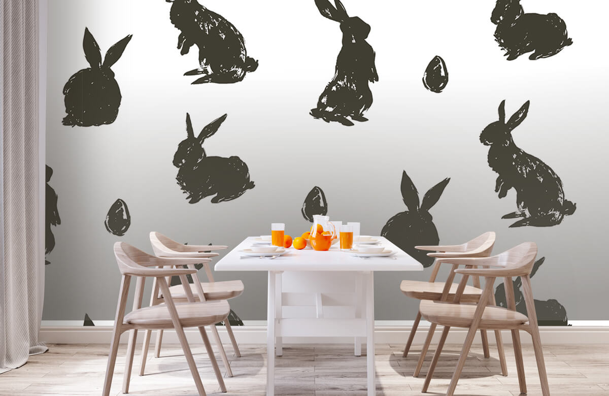 Animales Papel pintado con Conejo de Pascua - Habitación de los niños 2
