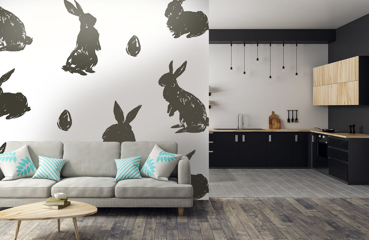 Animales Papel pintado con Conejo de Pascua - Habitación de los niños 10