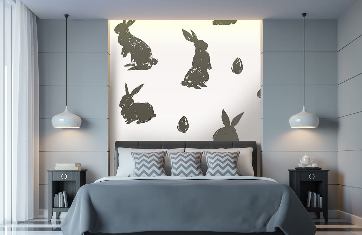 Animales Papel pintado con Conejo de Pascua - Habitación de los niños 11