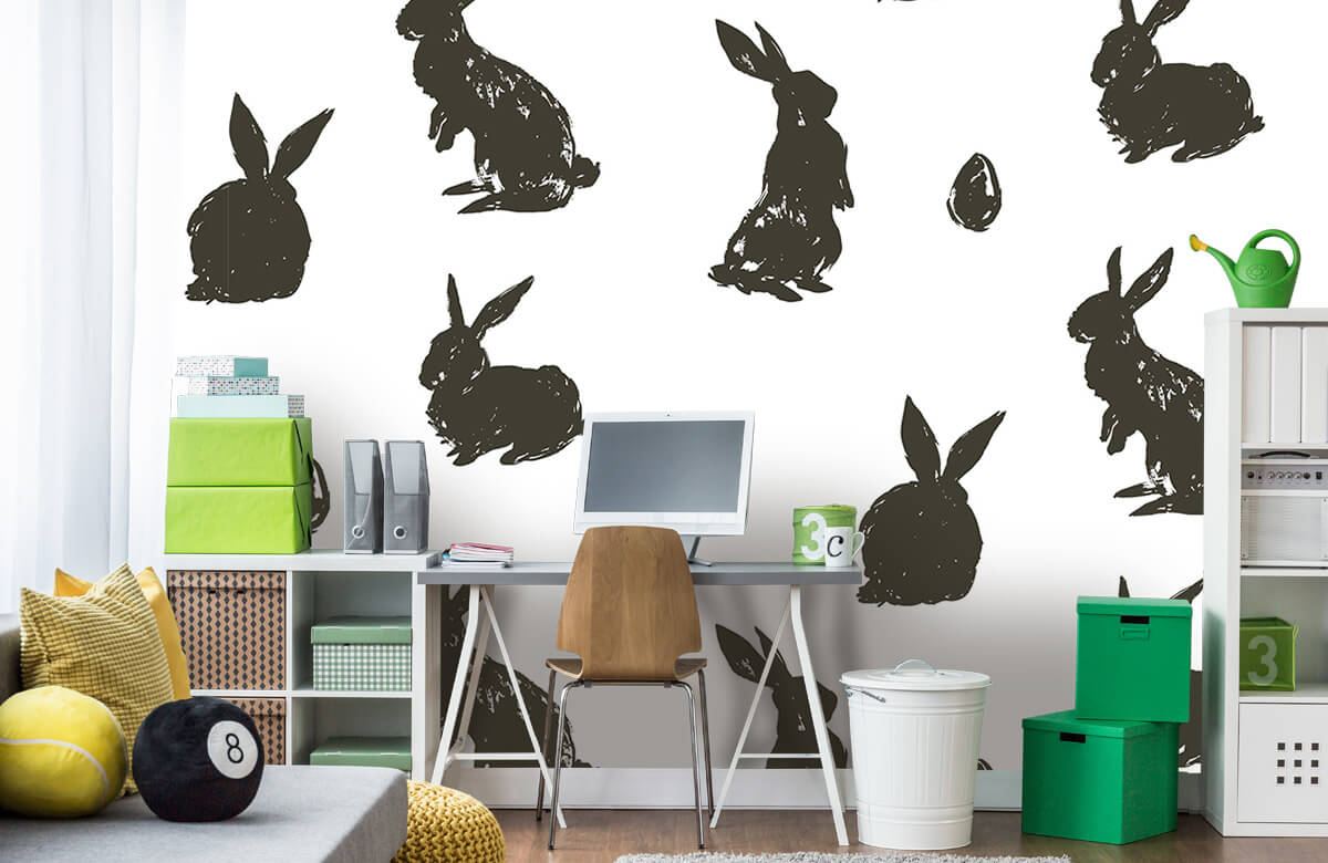 Animales Papel pintado con Conejo de Pascua - Habitación de los niños 3