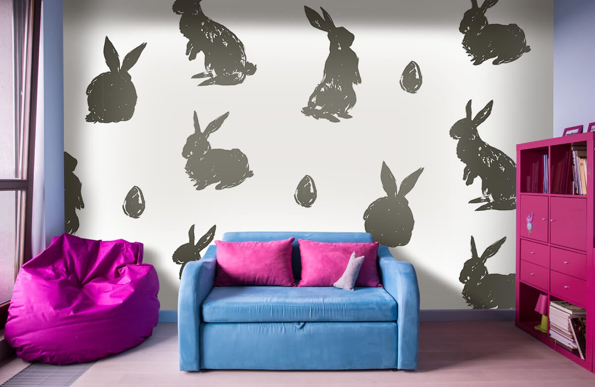Animales Papel pintado con Conejo de Pascua - Habitación de los niños 1