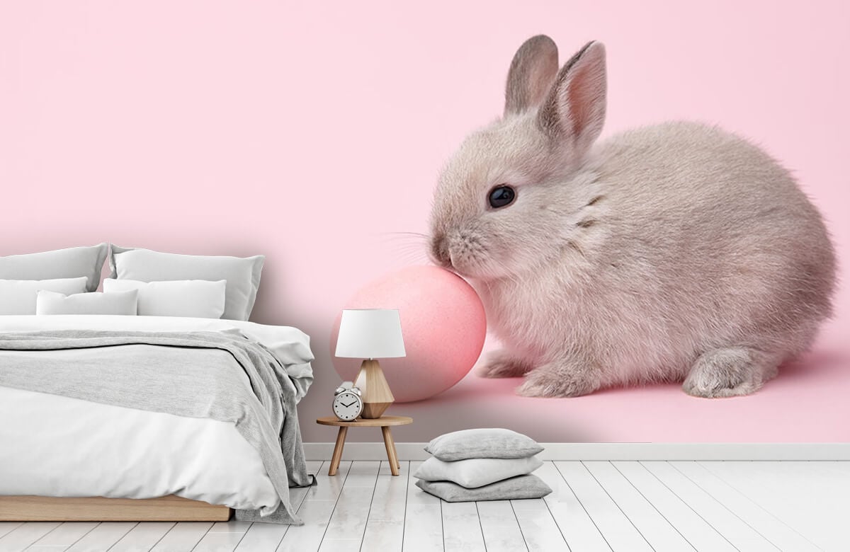 Animales Papel pintado con Conejo con huevo - Habitación de los niños 9