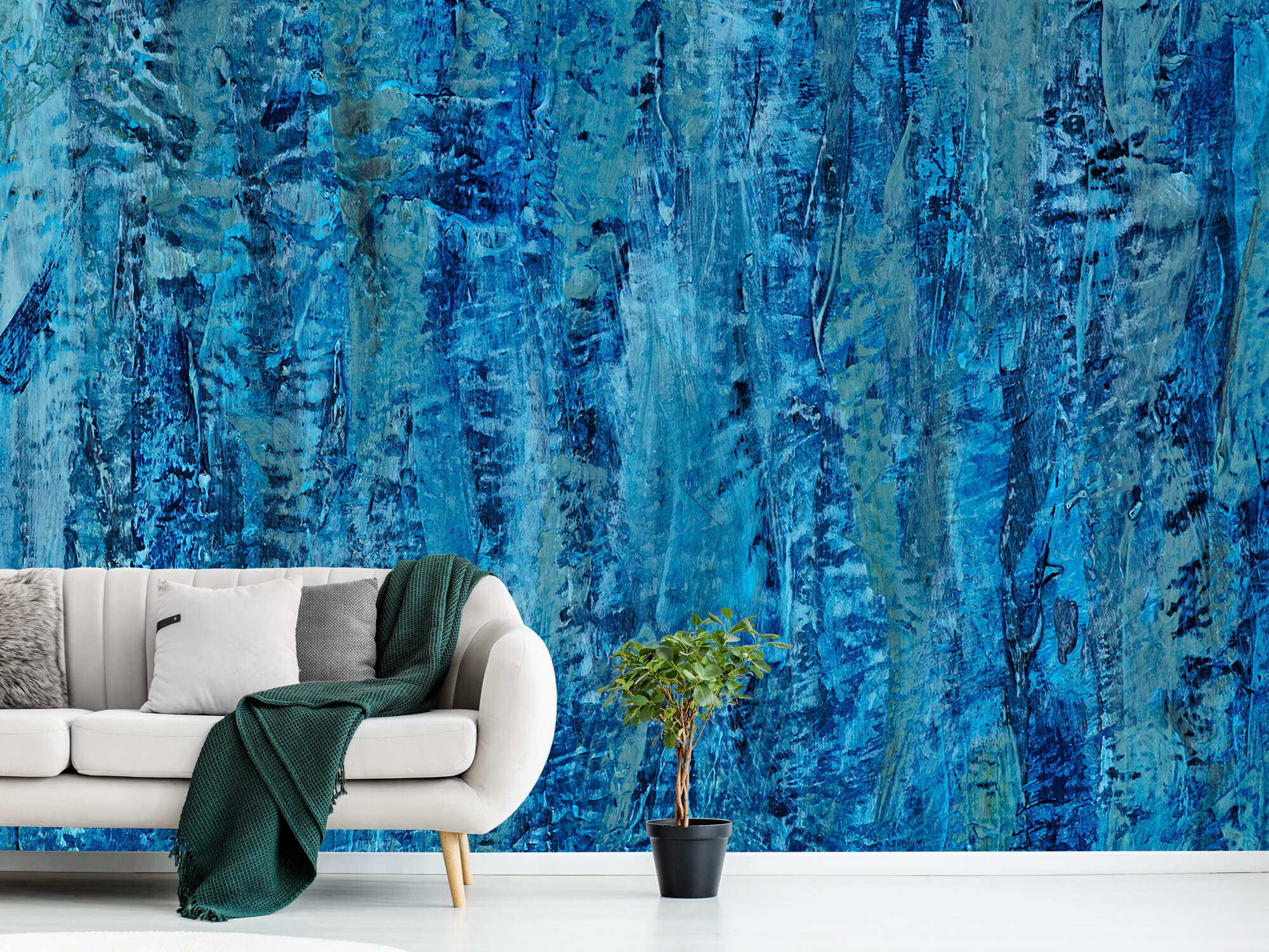Arte Papel pintado con Pintar con tonos de azul - Habitación 9
