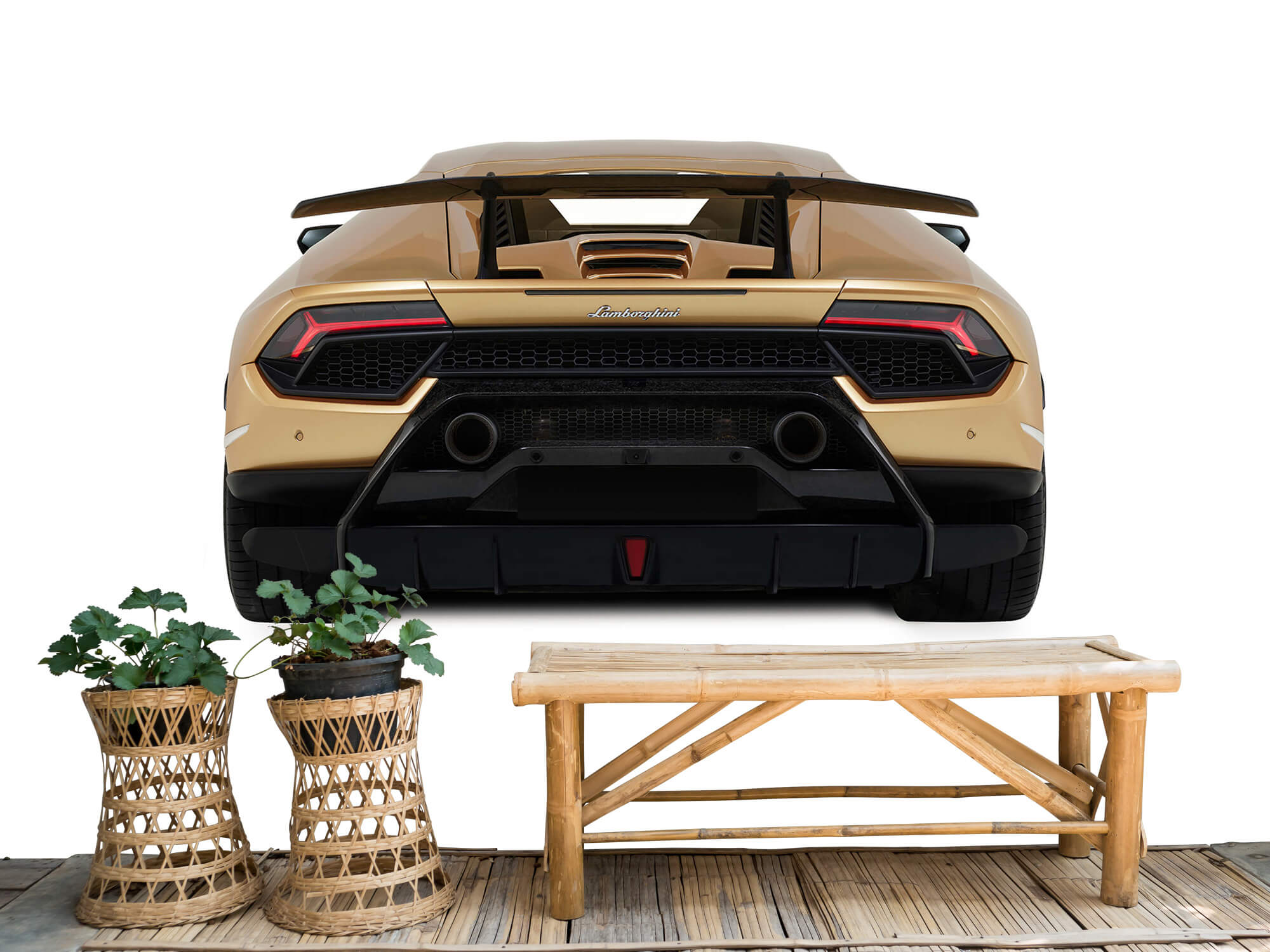 Empapelado Papel pintado con Lamborghini Huracán - vista trasera, blanco - Habitación de adolescentes 4
