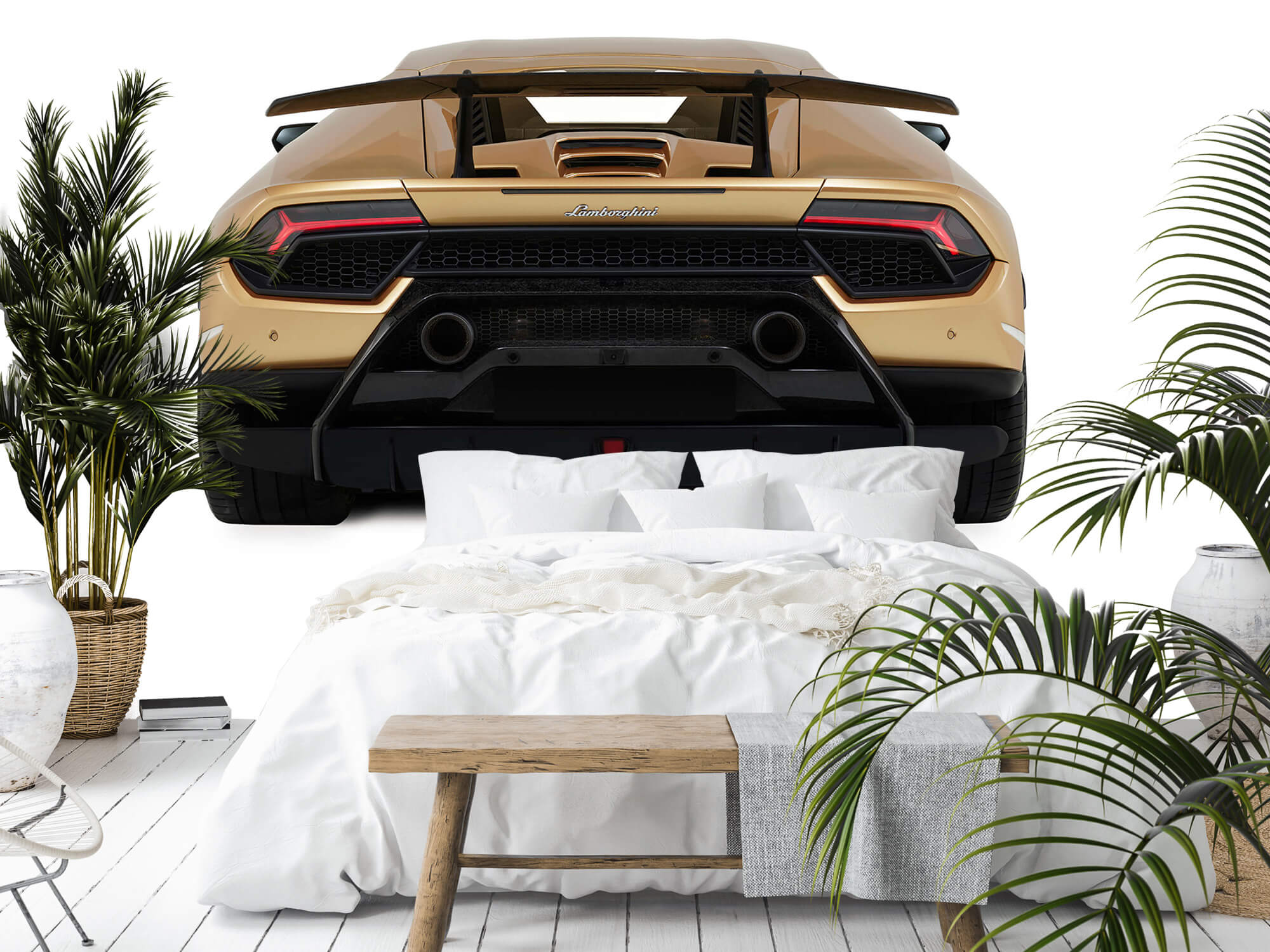Empapelado Papel pintado con Lamborghini Huracán - vista trasera, blanco - Habitación de adolescentes 12