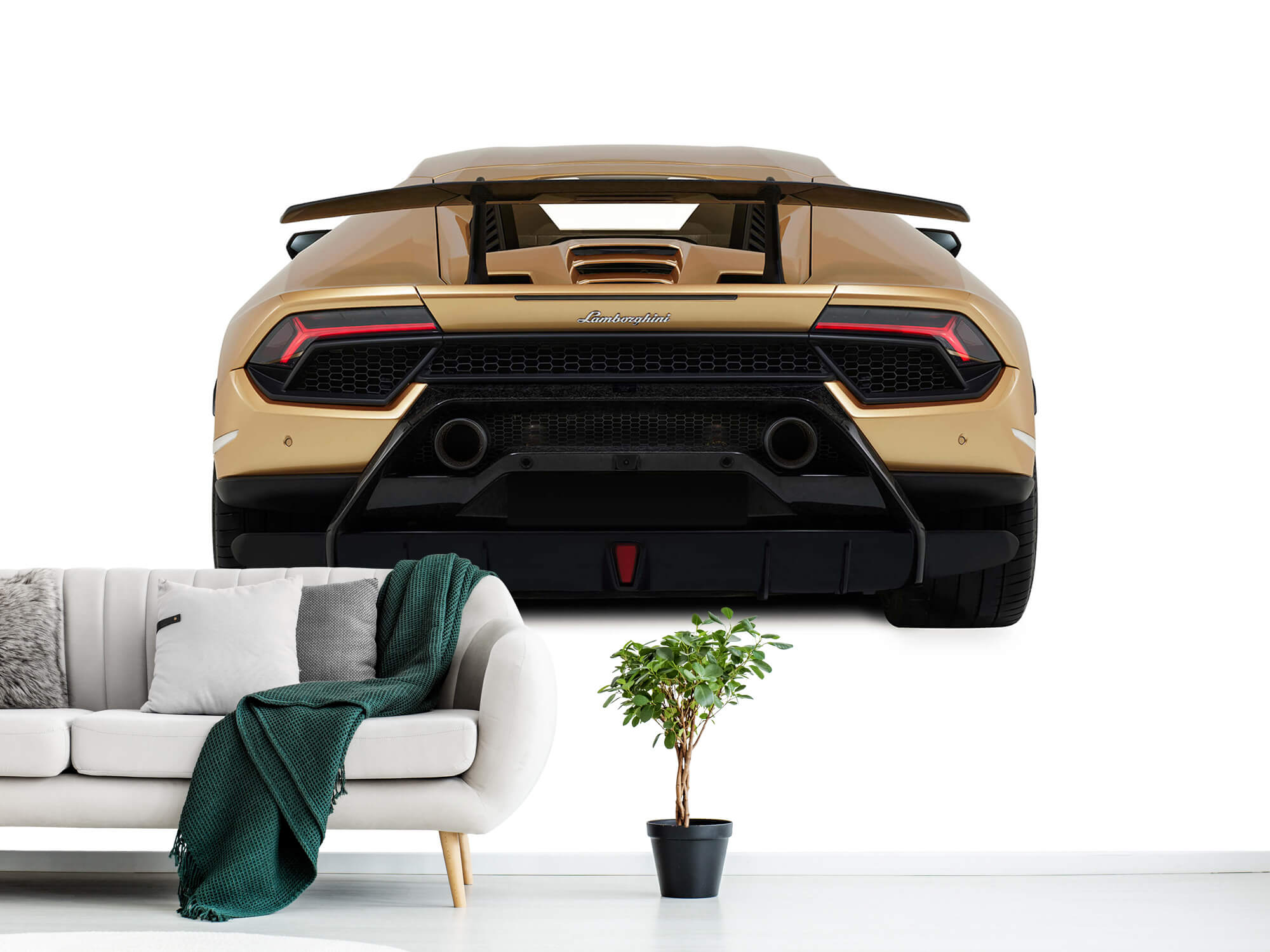 Empapelado Papel pintado con Lamborghini Huracán - vista trasera, blanco - Habitación de adolescentes 2