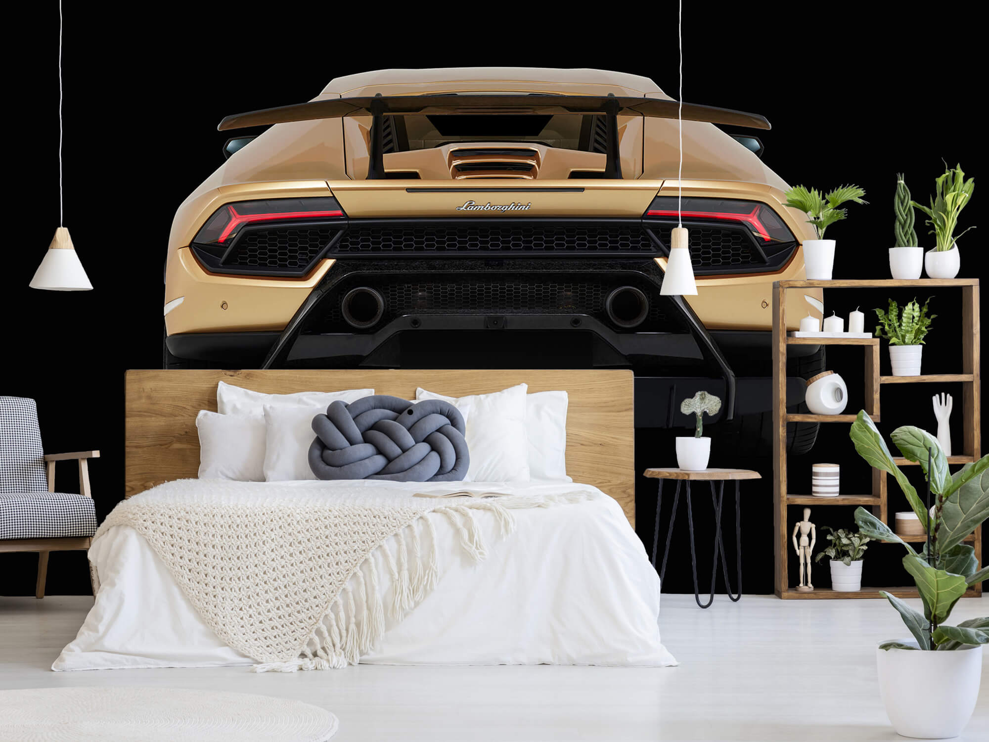 Empapelado Papel pintado con Lamborghini Huracán - vista trasera, negro - Habitación de adolescentes 1