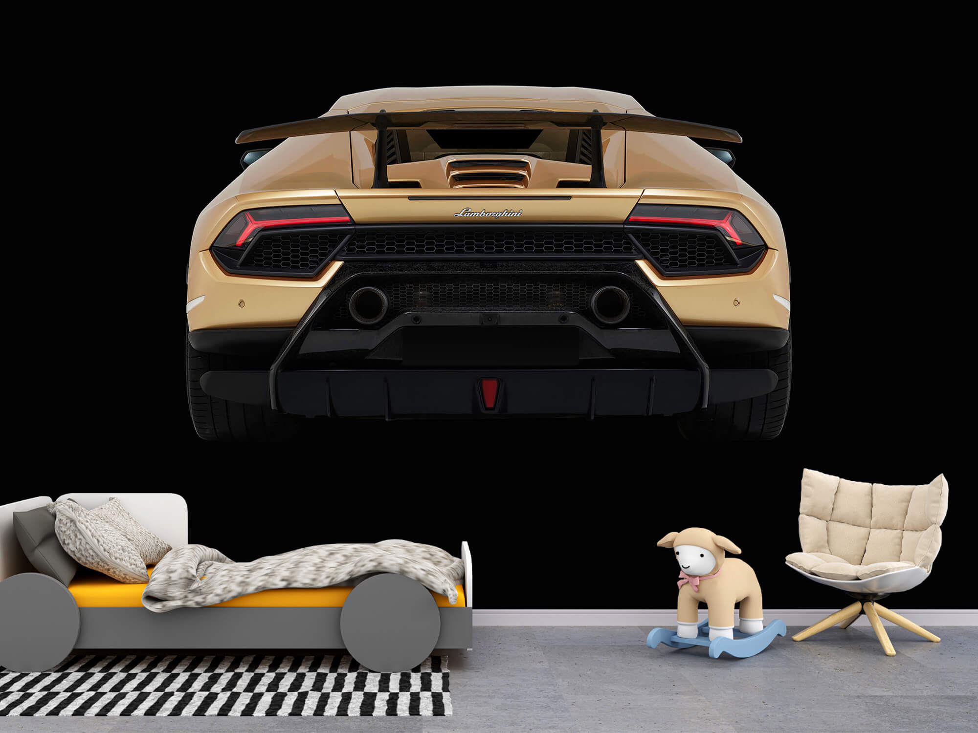 Empapelado Papel pintado con Lamborghini Huracán - vista trasera, negro - Habitación de adolescentes 4
