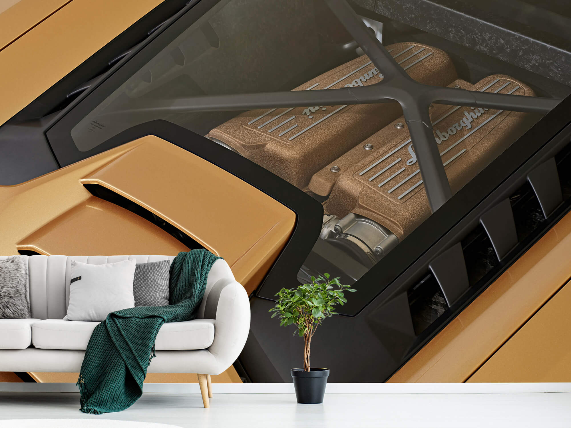 Empapelado Papel pintado con Lamborghini Huracán - motor - Habitación de adolescentes 1