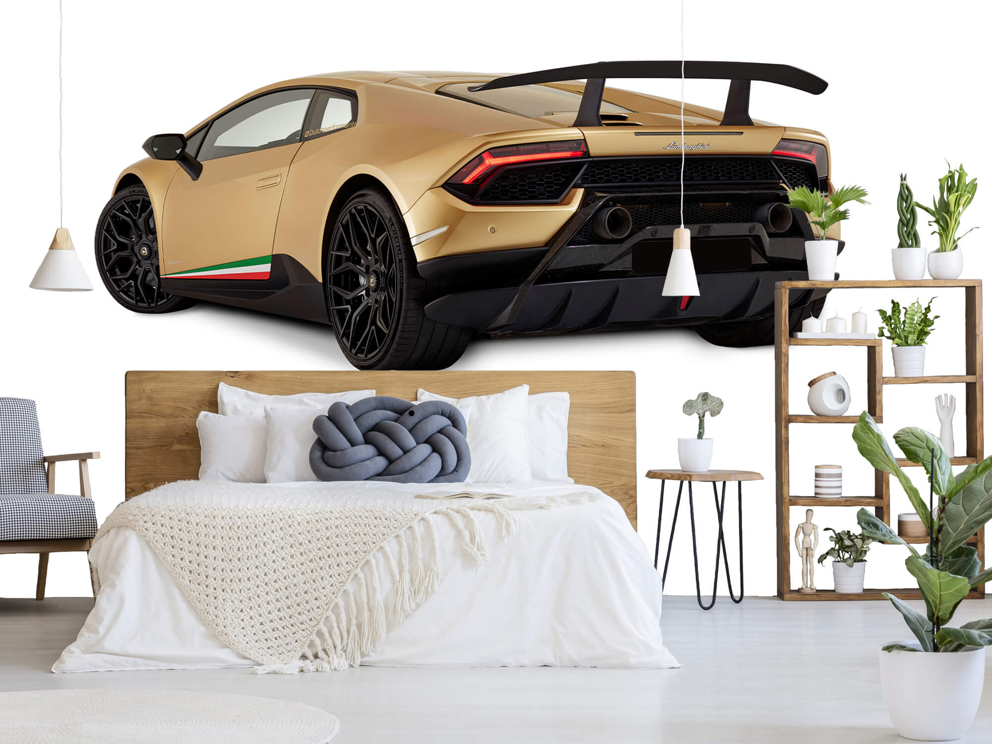 Empapelado Papel pintado con Lamborghini Huracán - trasero izquierdo, blanco - Habitación de adolescentes 7