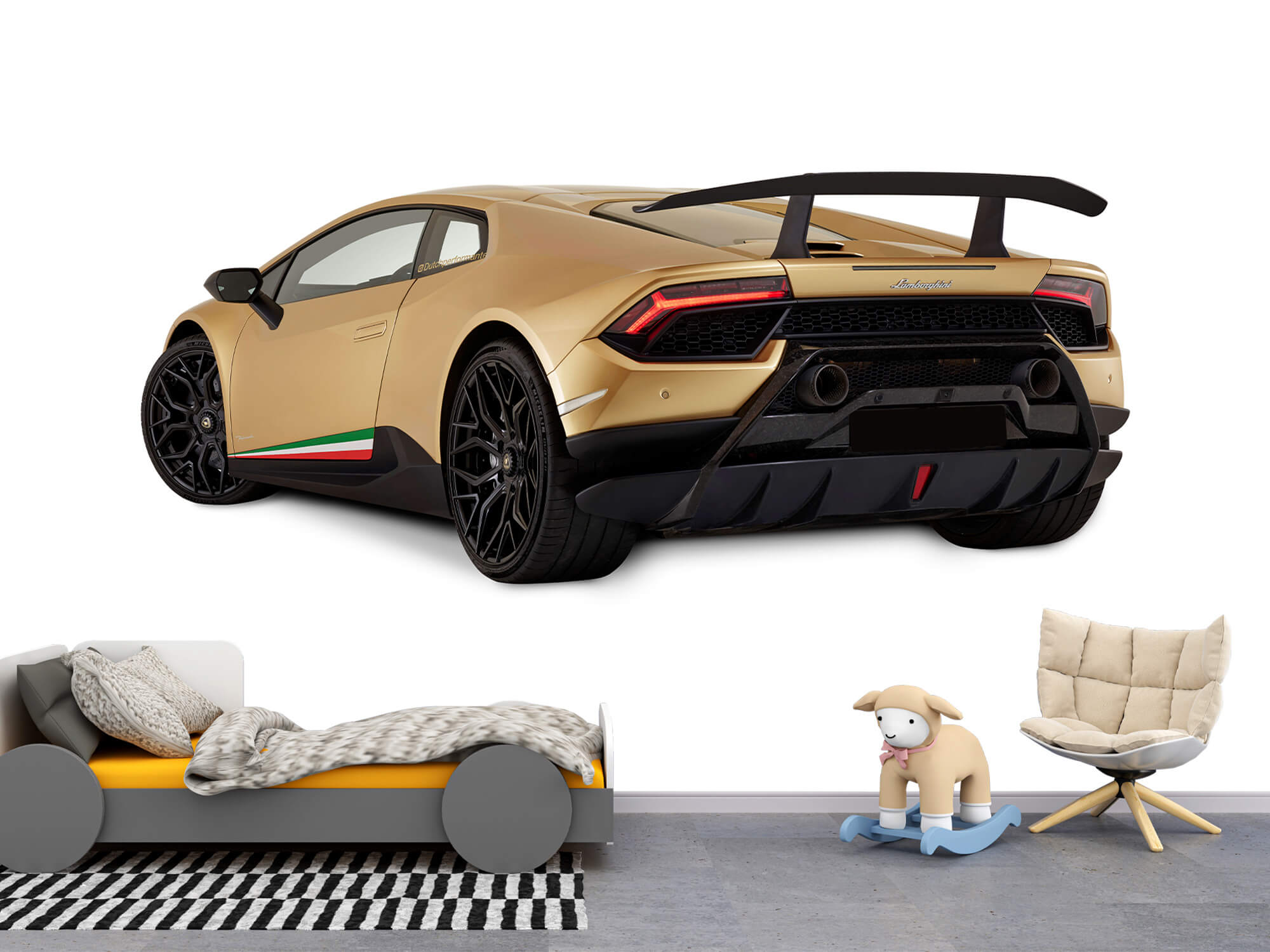 Empapelado Papel pintado con Lamborghini Huracán - trasero izquierdo, blanco - Habitación de adolescentes 10